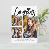 おめでとう3枚の写真で卒業を祝おう 招待状 (スタンド正面)