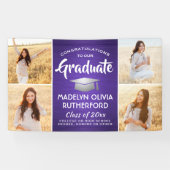 おめでとう4 Photo Purple White & Silver卒業 横断幕 (横)