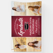 おめでとう4 Photo Red Black and White Graduation 横断幕 (縦)