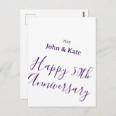 おめでとう50周年パープルネーム年シンプル ポストカード (正面/裏面)