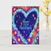 おめでとう50周年 かわいいハート カード (黄色い花)