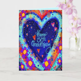 おめでとう50周年 かわいいハート カード