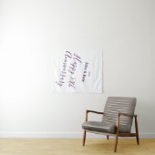 おめでとう50周年 パープル ネーム 年 シンプル タペストリー (インサイチュ(横))