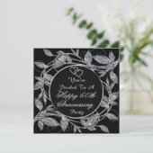 おめでとう60周年 ダイヤモンド メタリック リーフ 招待状 (スタンド正面)