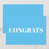 おめでとう，おめでとうございます，スカイブルーの白いカード (正面/裏面)