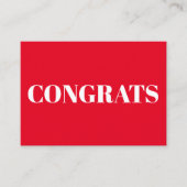 おめでとう，おめでとうございます，赤い白いカード アドバイスカード (正面)