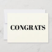 おめでとう，おめでとうございます，黒アイボリー モダン ノートカード (正面)