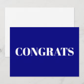 おめでとう，おめでとうございます， cobalt blue white card (正面/裏面)