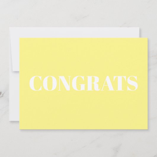 おめでとう、おめでとう淡い色のイエローホワイトカード (正面)
