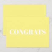 おめでとう、おめでとう淡い色のイエローホワイトカード (正面/裏面)
