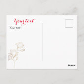 おめでとう かわいいハムスター 花のパーソナライズ ポストカード (裏面)