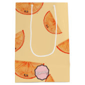 おめでとう!かわいい水彩オレンジ ミディアムペーパーバッグ (裏面)