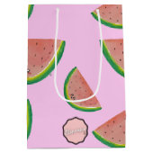 おめでとう!かわいい水彩スイカ ミディアムペーパーバッグ (裏面)