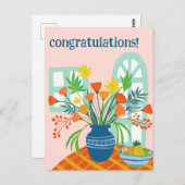 おめでとう かわいい花束の楽しいカスタム ポストカード (正面/裏面)