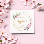 おめでとう　さくら　21歳の誕生日パーティー　ナプキン スタンダードカクテルナプキン