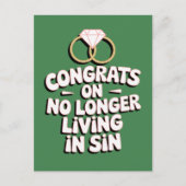 おめでとう!もう罪を犯さない生活に(笑) 面白い結婚式 ポストカード (正面)