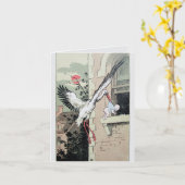 おめでとう、アールヌーボー・ストークがベビー カード (黄色い花)