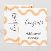 おめでとう オレンジ スパイラル スペイン国境 ボホ レトロ ポストカード (正面/裏面)