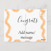 おめでとう オレンジ スパイラル スペイン国境 ボホ レトロ ポストカード (裏面)