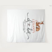 おめでとう オーディア ベイビー シャワー ピンク クラウド 背景 タペストリー (正面(横))