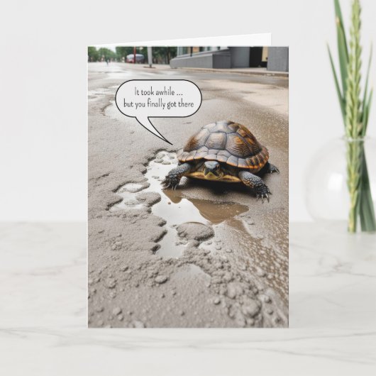 おめでとう!カメさんのご退職 カード (正面)