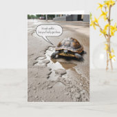 おめでとう！カメの退職 カード (黄色い花)