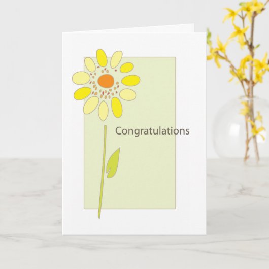 おめでとう カード (黄色い花)