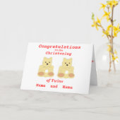 おめでとう《キリスト教》洗礼式や命名式Twinsが名前を追加 カード (黄色い花)