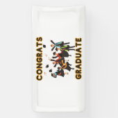 おめでとう グラジュエート 2x1 ビニール バナー 横断幕 (縦)