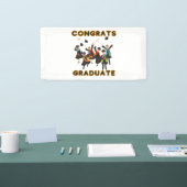 おめでとう グラジュエート 2x1 ビニール バナー 横断幕 (トレードショー)