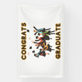おめでとう グラデュエート 2.5x4 ヴィニール バナー 横断幕 (縦)
