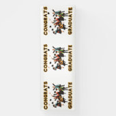 おめでとう グラデュエート 4x12 ヴィニール バナー 横断幕 (縦)