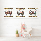 おめでとう グラデュエート 4x12 ヴィニール バナー 横断幕 (インサイチュ)