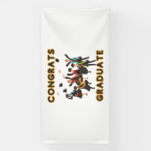 おめでとう グラデュエート 4x8 ビニール バナー 横断幕 (縦)