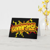 おめでとう!グリーティングカード内部の文字を！ カード (黄色い花)