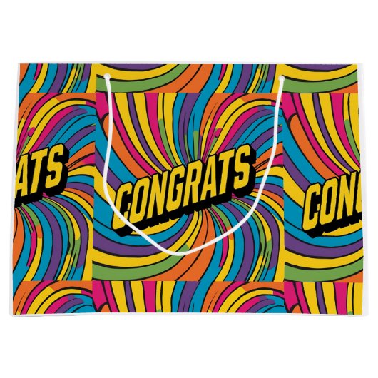 "おめでとう"グルービー抱き枕 ラージペーパーバッグ (正面)