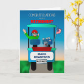 おめでとう ゴルファー リタイアメント カート カード (黄色い花)