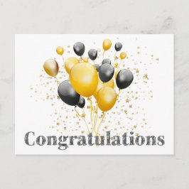 おめでとう　デコレーション ディスコボール ポストカード