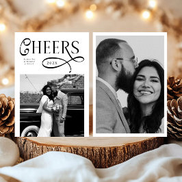 おめでとう　ニューイヤー　モダン　シック　スタイリッシュ　2　フォト シーズンカード