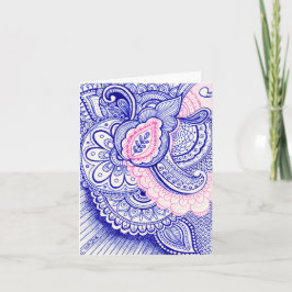 おめでとう　ニューベビー・ママ　ダマスク　インド　マンダラ カード