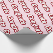おめでとう（ピンクの背景） ラッピングペーパー (角)