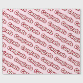 おめでとう（ピンクの背景） ラッピングペーパー (フラット)