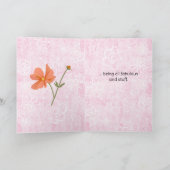 おめでとう！ピンクの花園 お祝いメッセージ カード (内部)