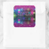 おめでとう! |ピンクフェイクグリッター スクエアシール (バッグ)