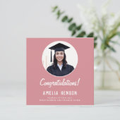 おめでとう ピンク卒業生2枚組 写真 卒業証書 カード (スタンド正面)