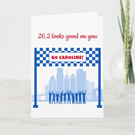 おめでとう!フィラデルフィアマラソン26.2完走! カード (正面)