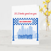 おめでとう!フィラデルフィアマラソン26.2完走! カード (黄色い花)