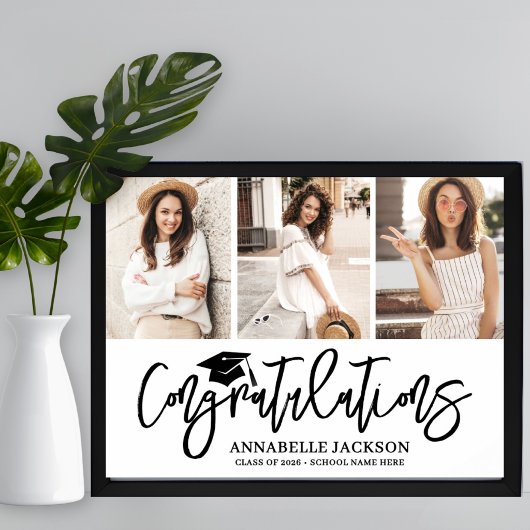 おめでとう フォト コラージュ 卒業 ポスター