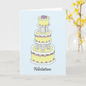 おめでとう フランスの結婚式 お祝い カード (黄色い花)