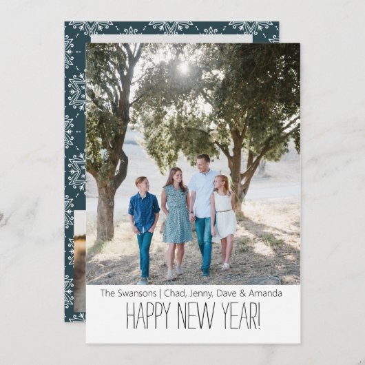 おめでとう&ブライトな新年の写真カード シーズンカード (正面/裏面)